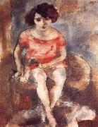Jules Pascin The woman wearing the red garment Spain oil painting artist